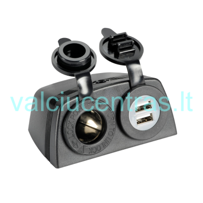 Dual USB port and cigarette lighter